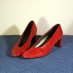 Red Suede Kitten Heels